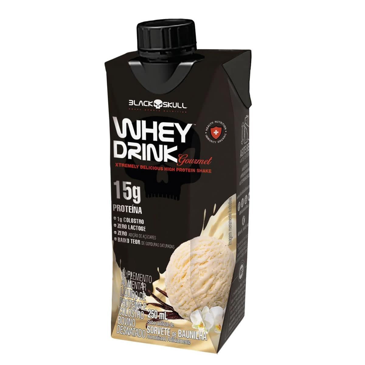 Whey Drink Gourmet - 1 Unidade 250ml Baunilha - Black Skull