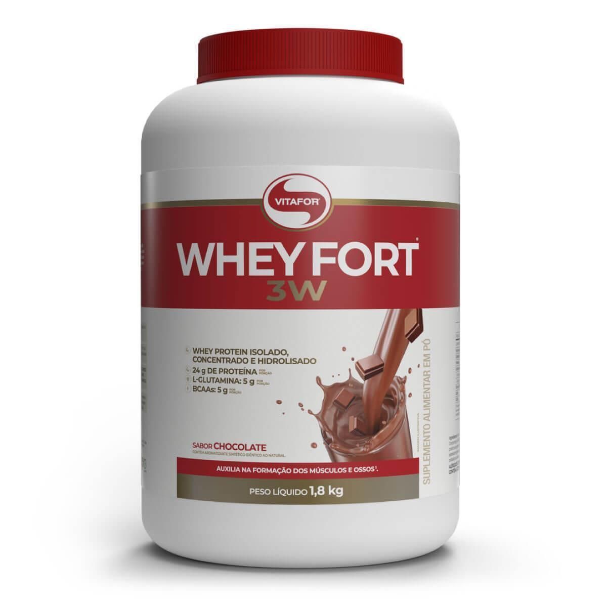 Whey Fort 3W - 1800g Chocolate - Vitafor*** Data Venc. 30/05/2026