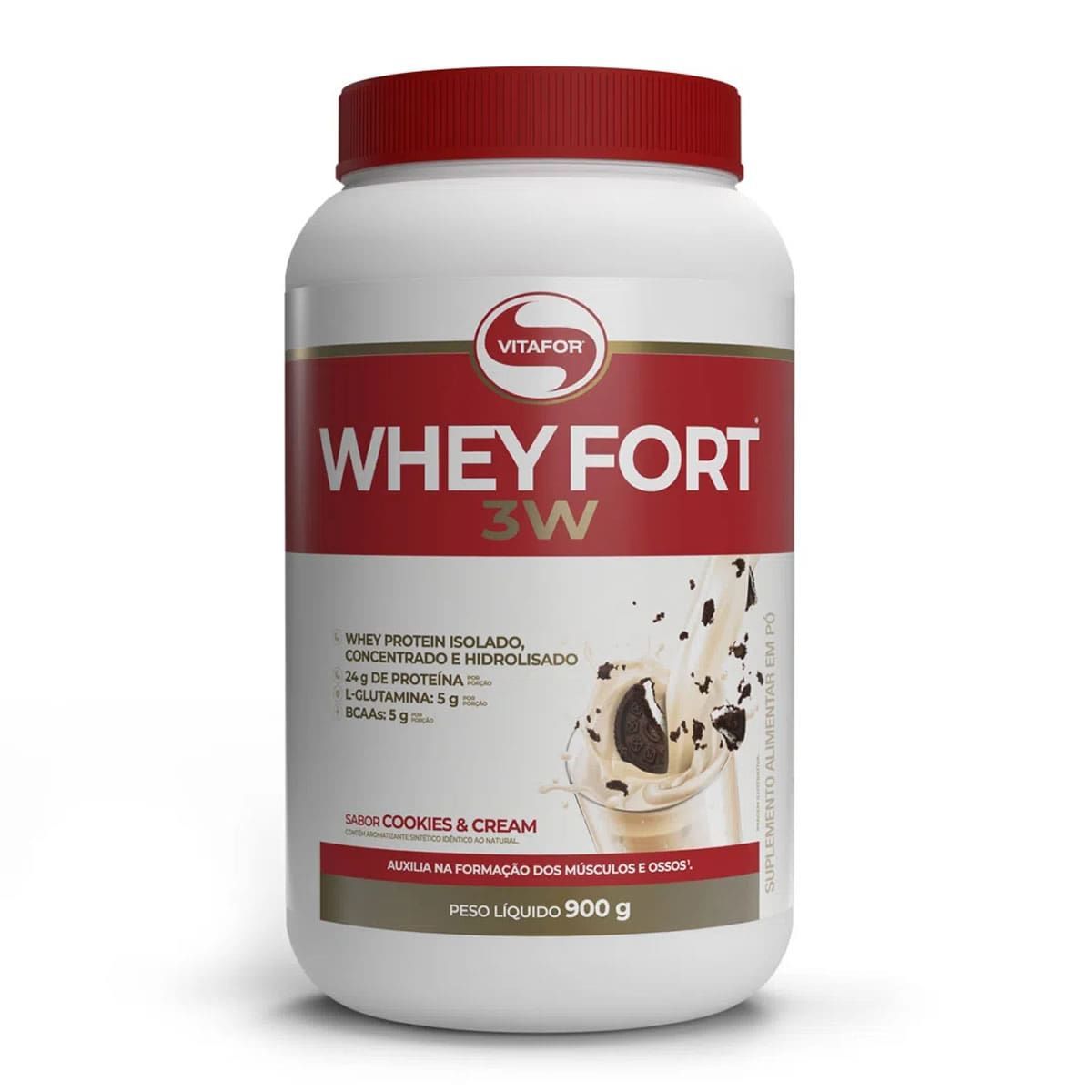 Whey Fort 3W - 900g Cookies & Cream - Vitafor*** Data Venc. 30/01/2026