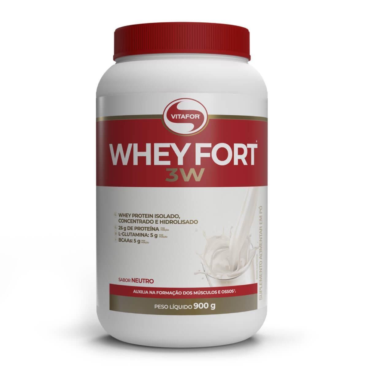Whey Fort 3W - 900g Neutro - Vitafor
