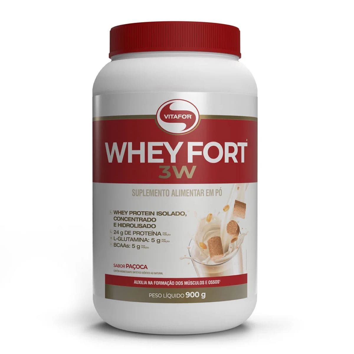 Whey Fort 3W - 900g Pa�oca - Vitafor*** Data Venc. 30/12/2025