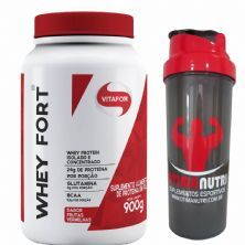Whey Fort 900g Frutas Vermelhas Vitafor + Coqueteleira OtimaNutri