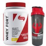 Whey Fort  900g Abacaxi Vitafor + Coqueteleira OtimaNutri
