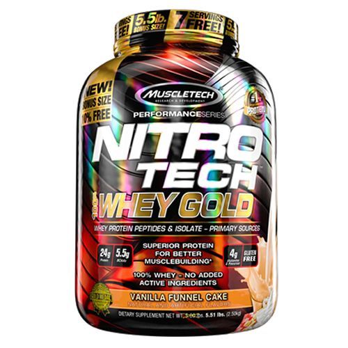 Whey Gold Nitro Tech - 2500g Vanilla Funnel Cake - Muscletech