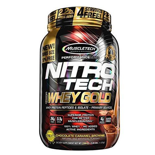 Whey Gold Nitro Tech - 999g Chocolate Caramel Brownie - Muscletech