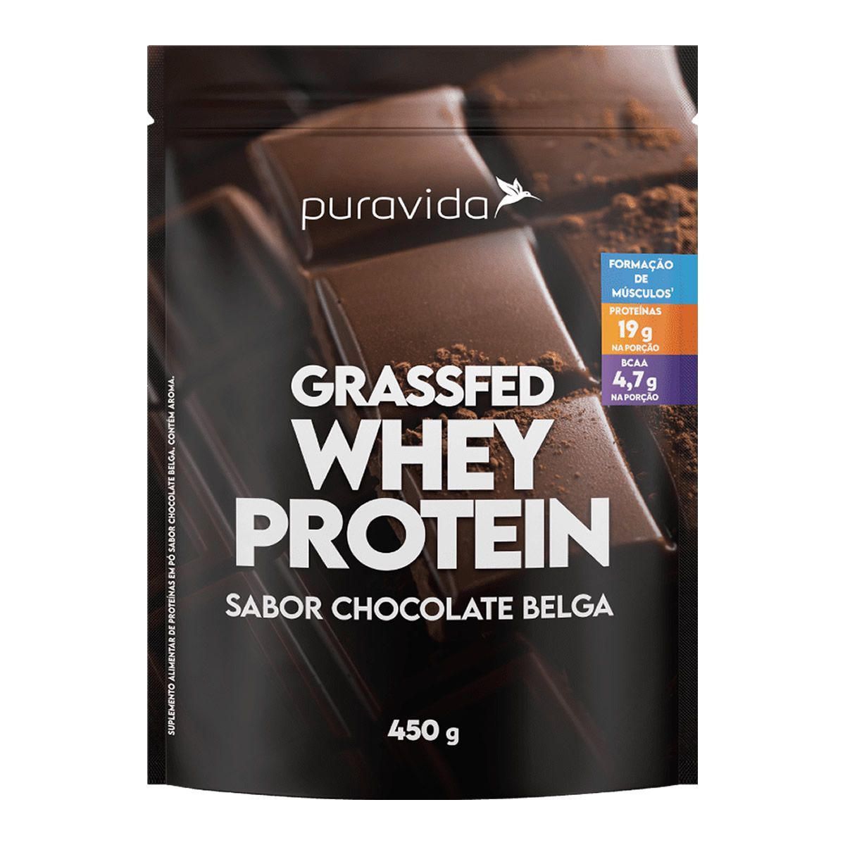 Whey Grassfed -  450g Chocolate Belga - Puravida