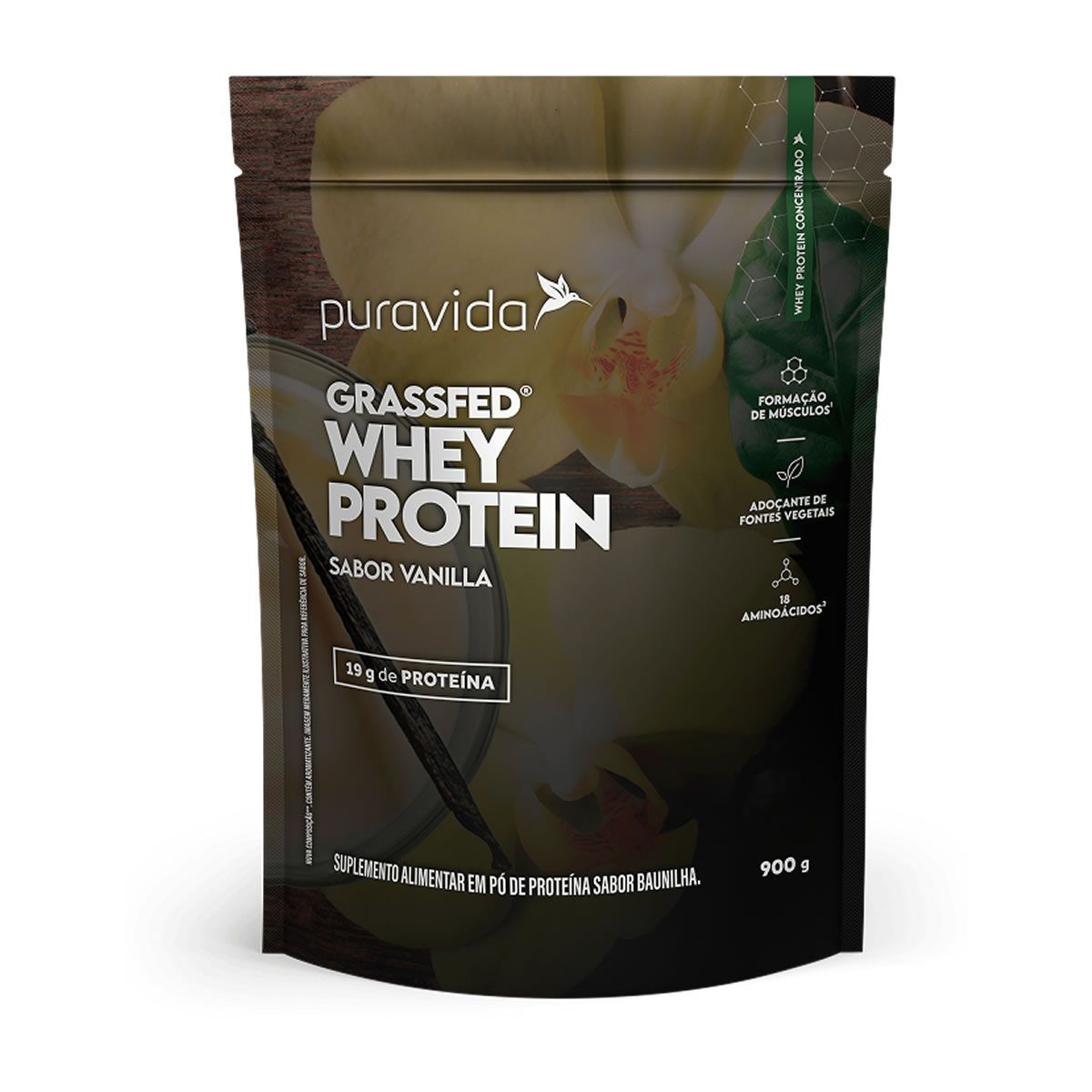 Whey Grassfed Nova Composi��o - 900g Vanilla - Puravida