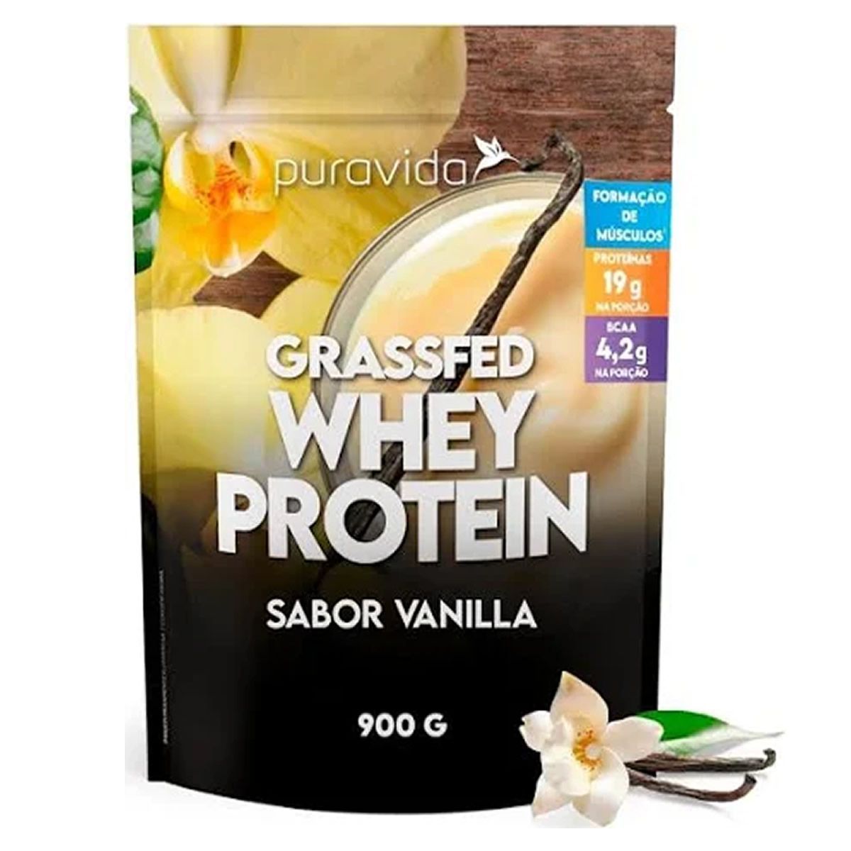 Whey Grassfed - Vanilla 900g - Puravida