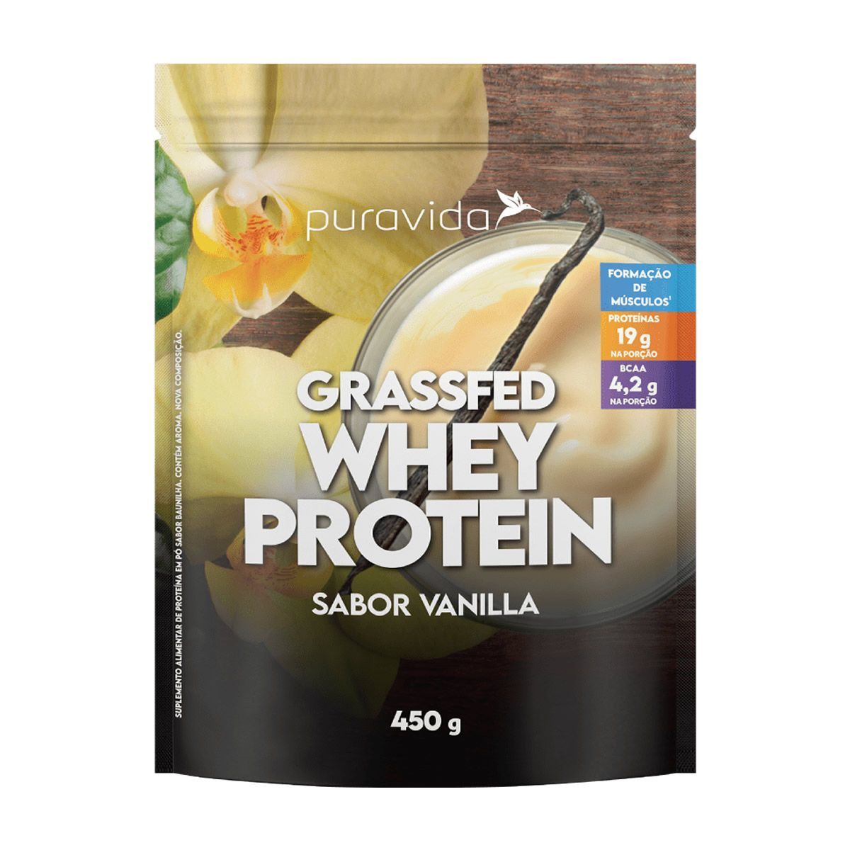 Whey Grassfed - Vanilla 450g - Puravida