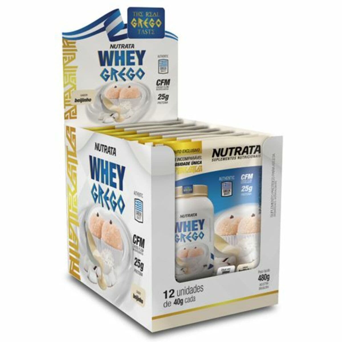Whey Grego - 12 Sach�s de 40g Beijinho - Nutrata