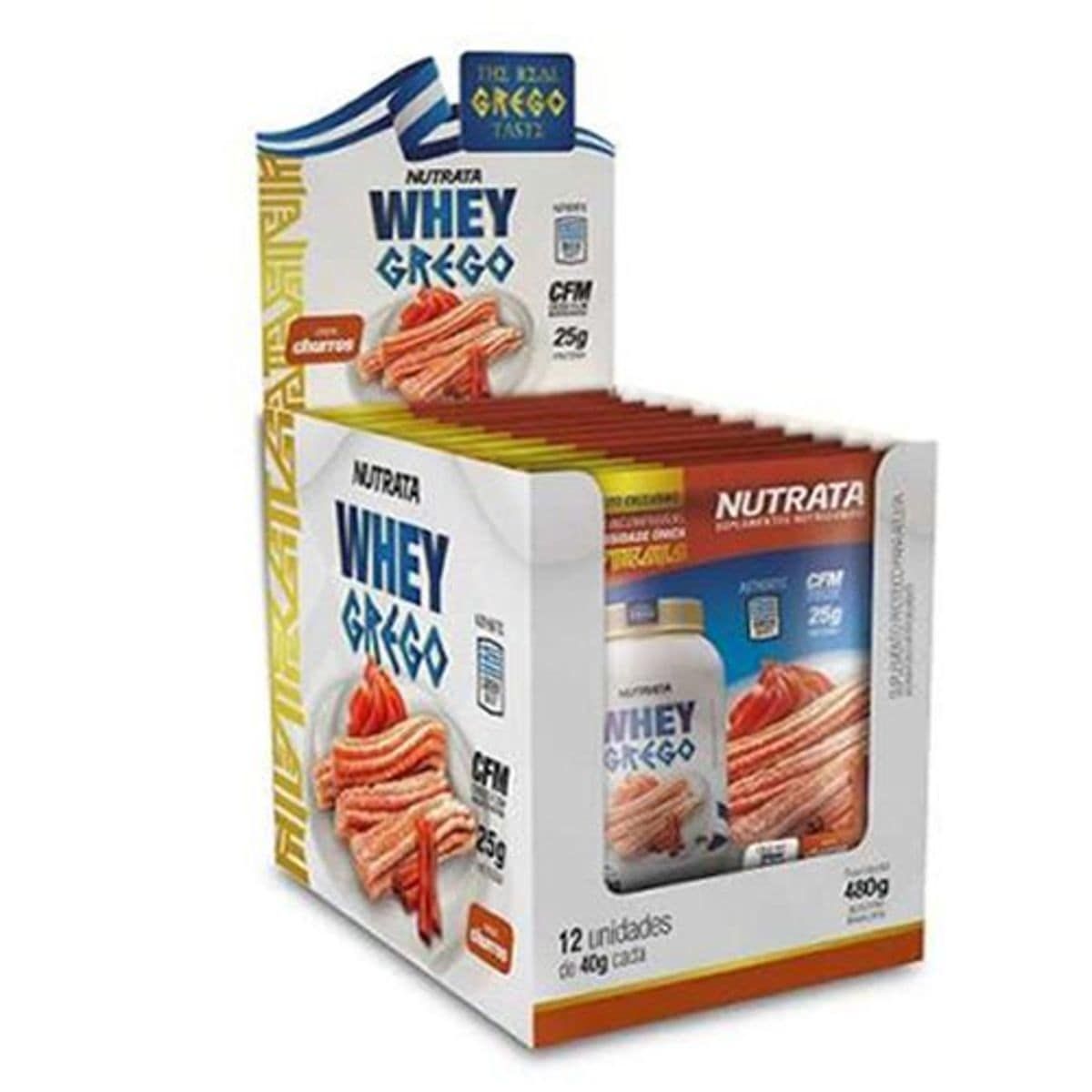 Whey Grego - 12 Sach�s de 40g Churros - Nutrata*** Data Venc. 30/07/2020
