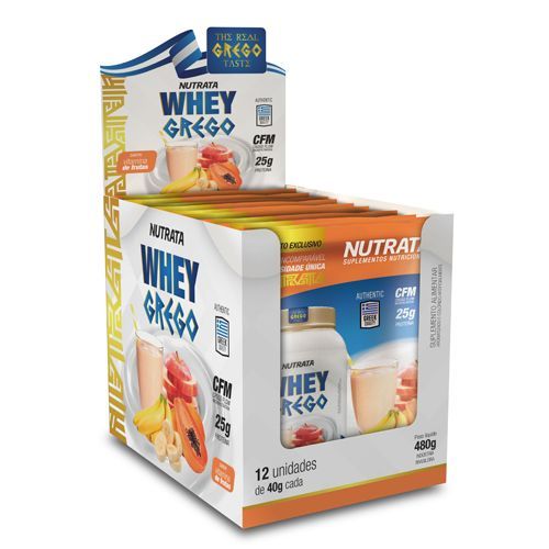 Whey Grego - 12 Sach�s de 40g Vitamina de Frutas - Nutrata*** Data Venc. 30/01/2022