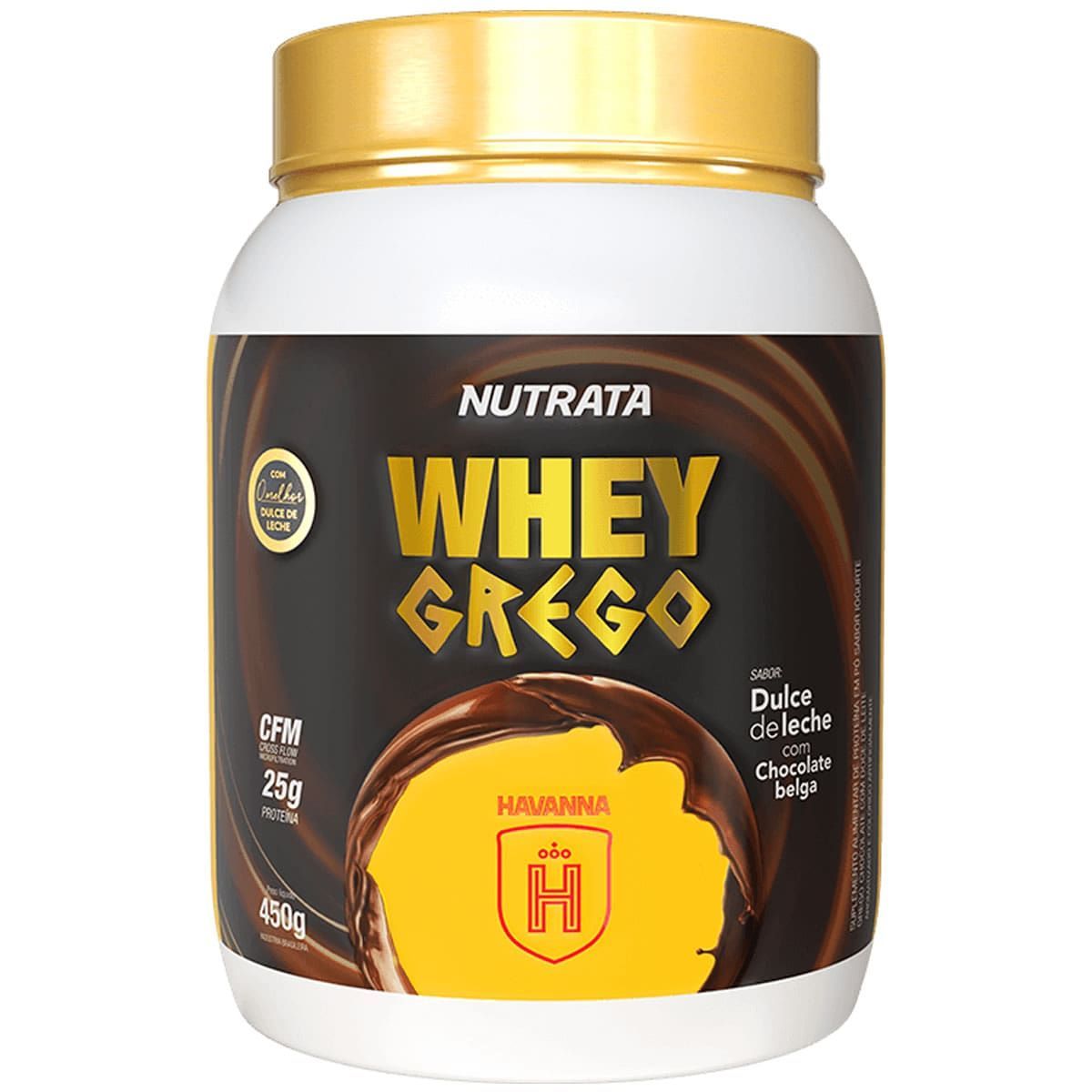 Whey Grego - 450g Dulce de Leche Com Chocolate Belga Havanna - Nutrata*** Data Venc. 30/10/2025