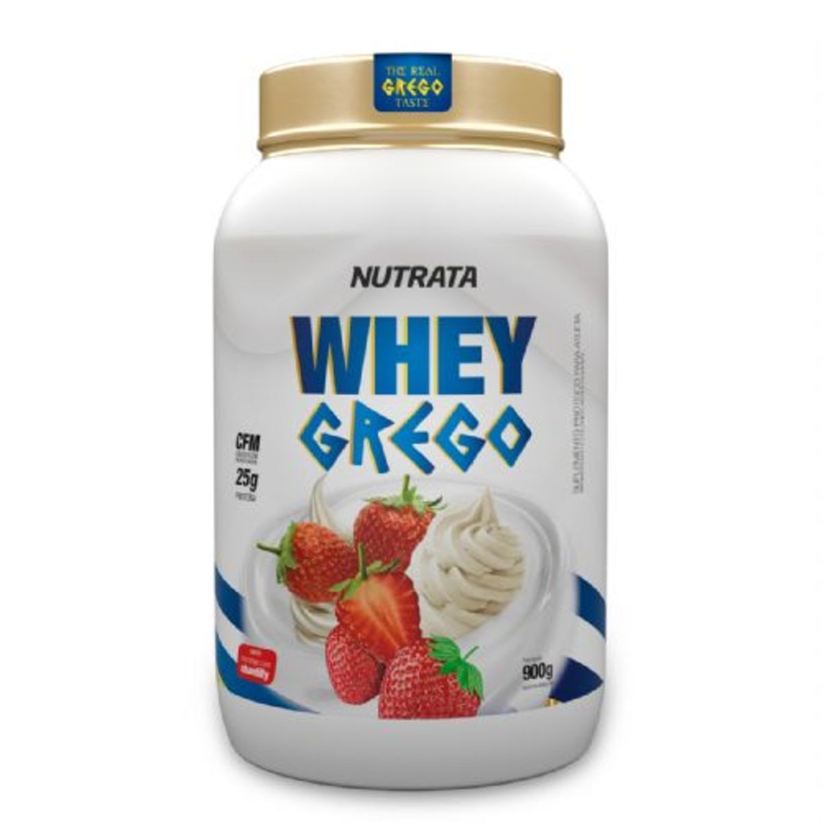 Whey Grego - 900g Morango com Chantilly - Nutrata*** Data Venc. 30/06/2024