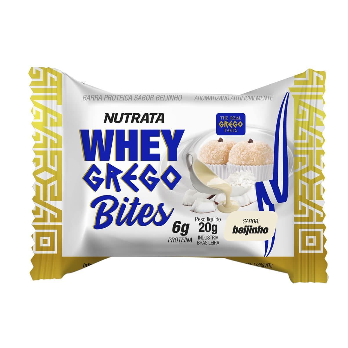 Whey Grego Bar Bites - 1 Unidade 20g Beijinho - Nutrata*** Data Venc. 30/7/23