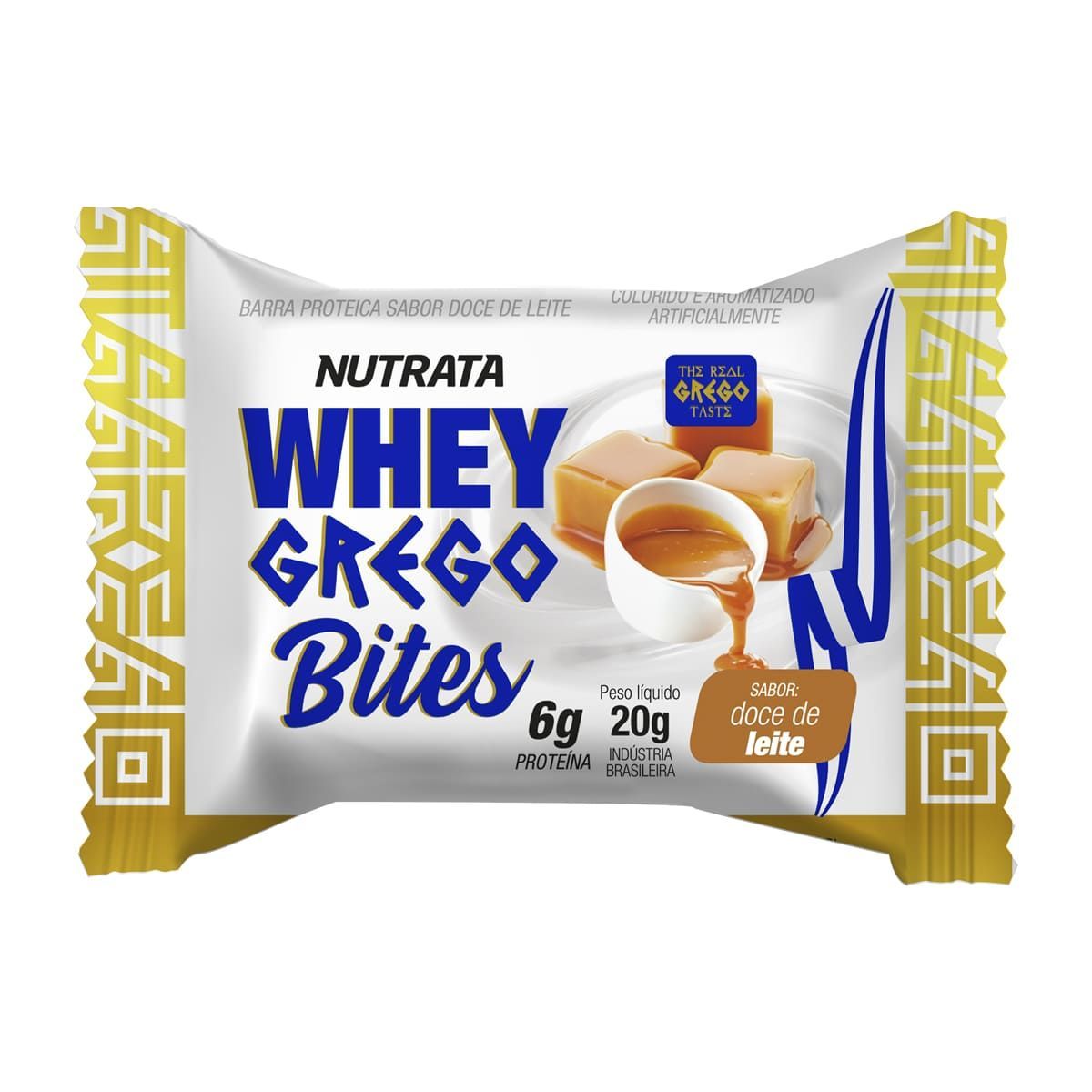 Whey Grego Bar Bites - 1 Unidade 20g Doce de Leite - Nutrata*** Data Venc. 30/11/2021