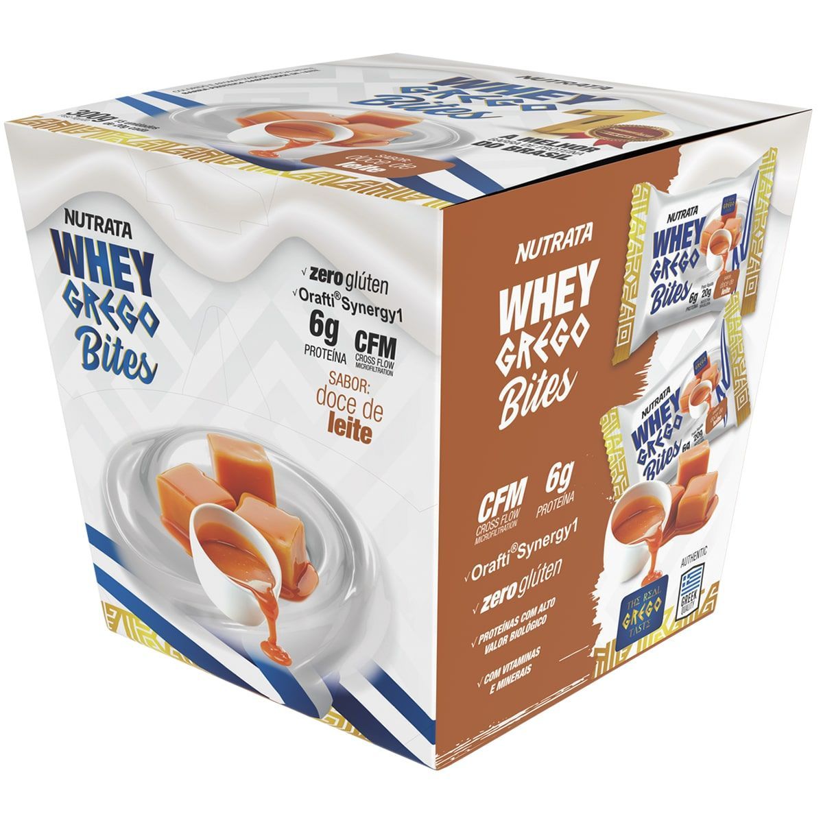 Whey Grego Bar Bites - 15 unidades 20g Doce de Leite - Nutrata