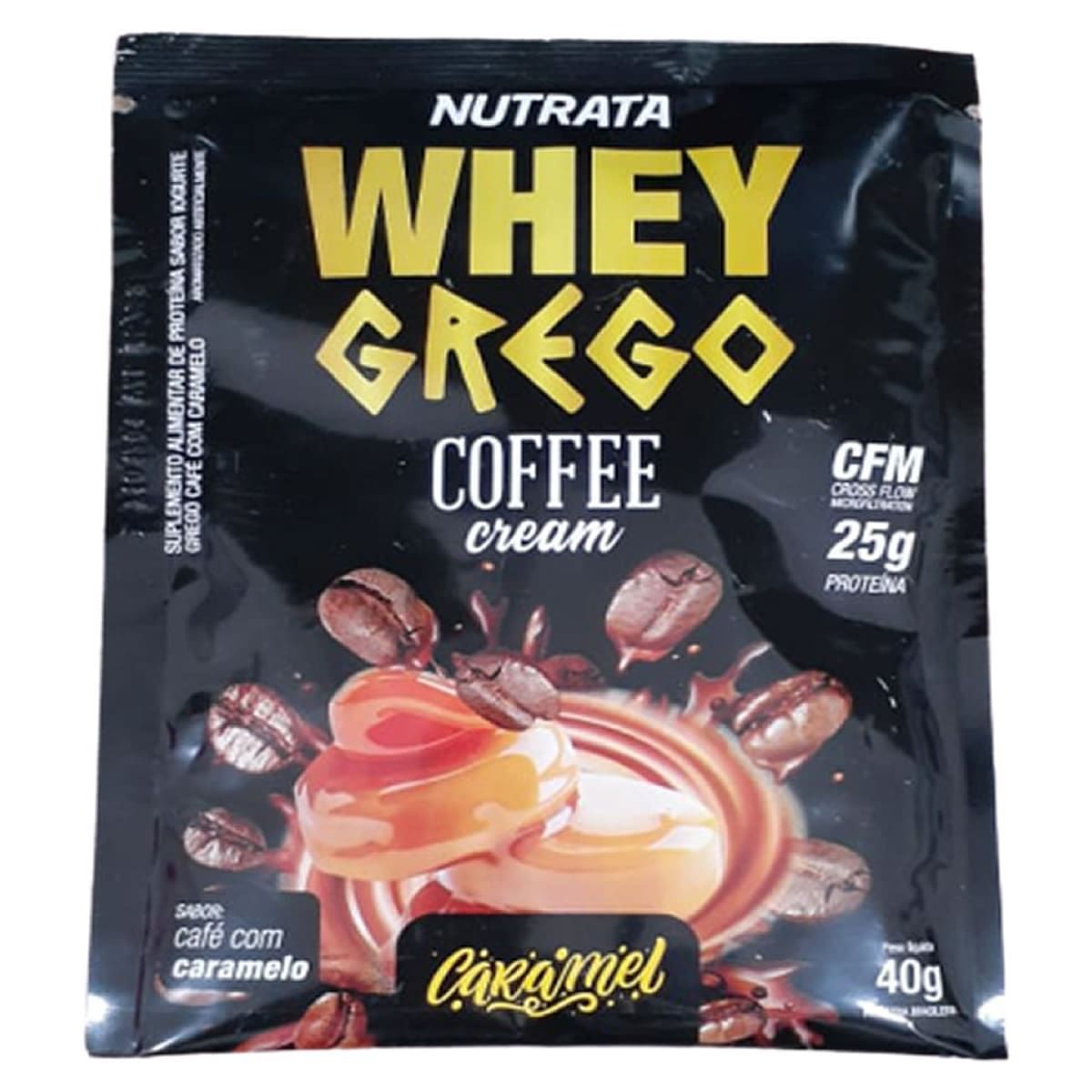 Whey Grego Coffee Cream - 1 Sach� 40g Caf� com Caramel - Nutrata*** Data Venc. 30/05/2022