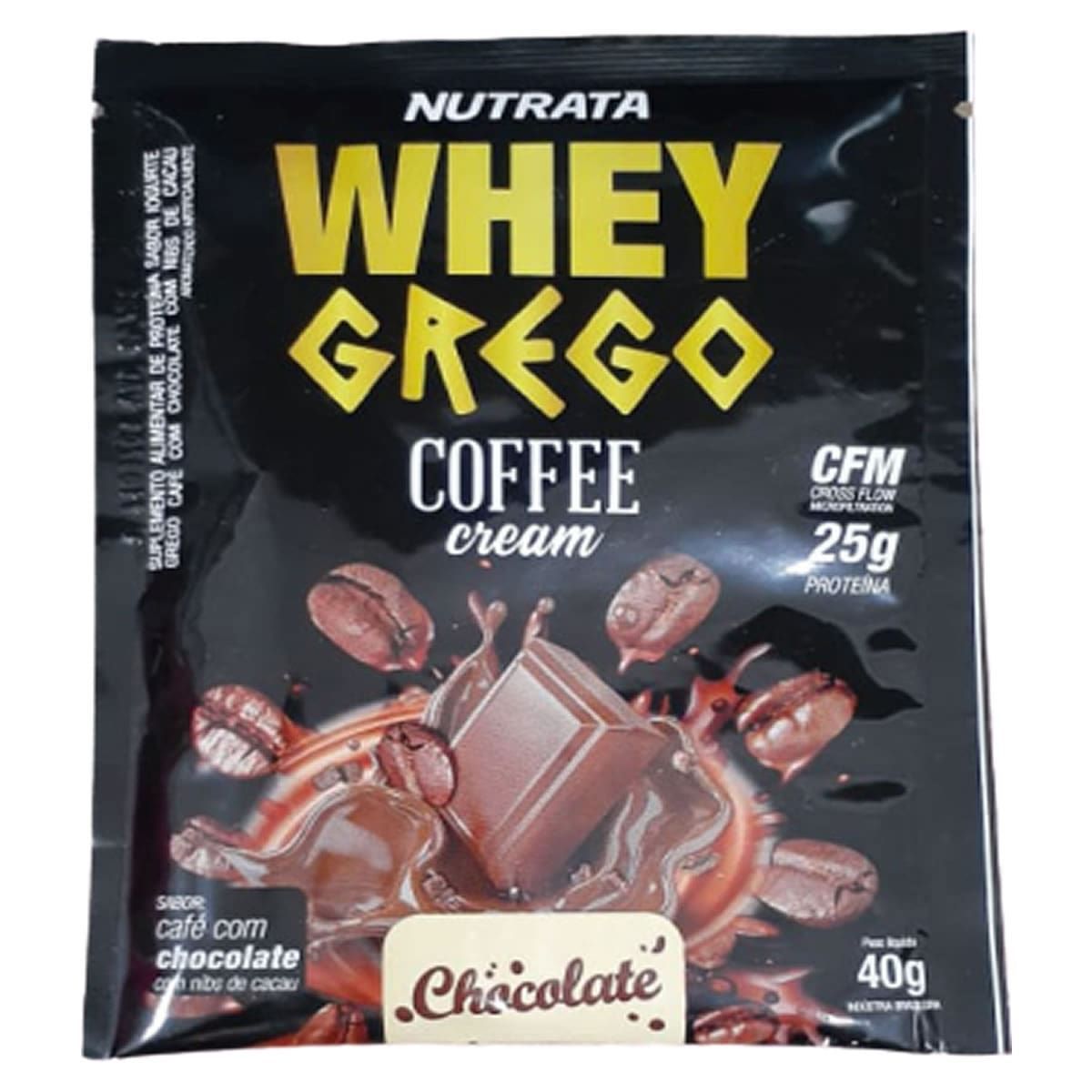 Whey Grego Coffee Cream - 1 Sach� 40g Caf� com Chocolate - Nutrata*** Data Venc. 30/05/2022