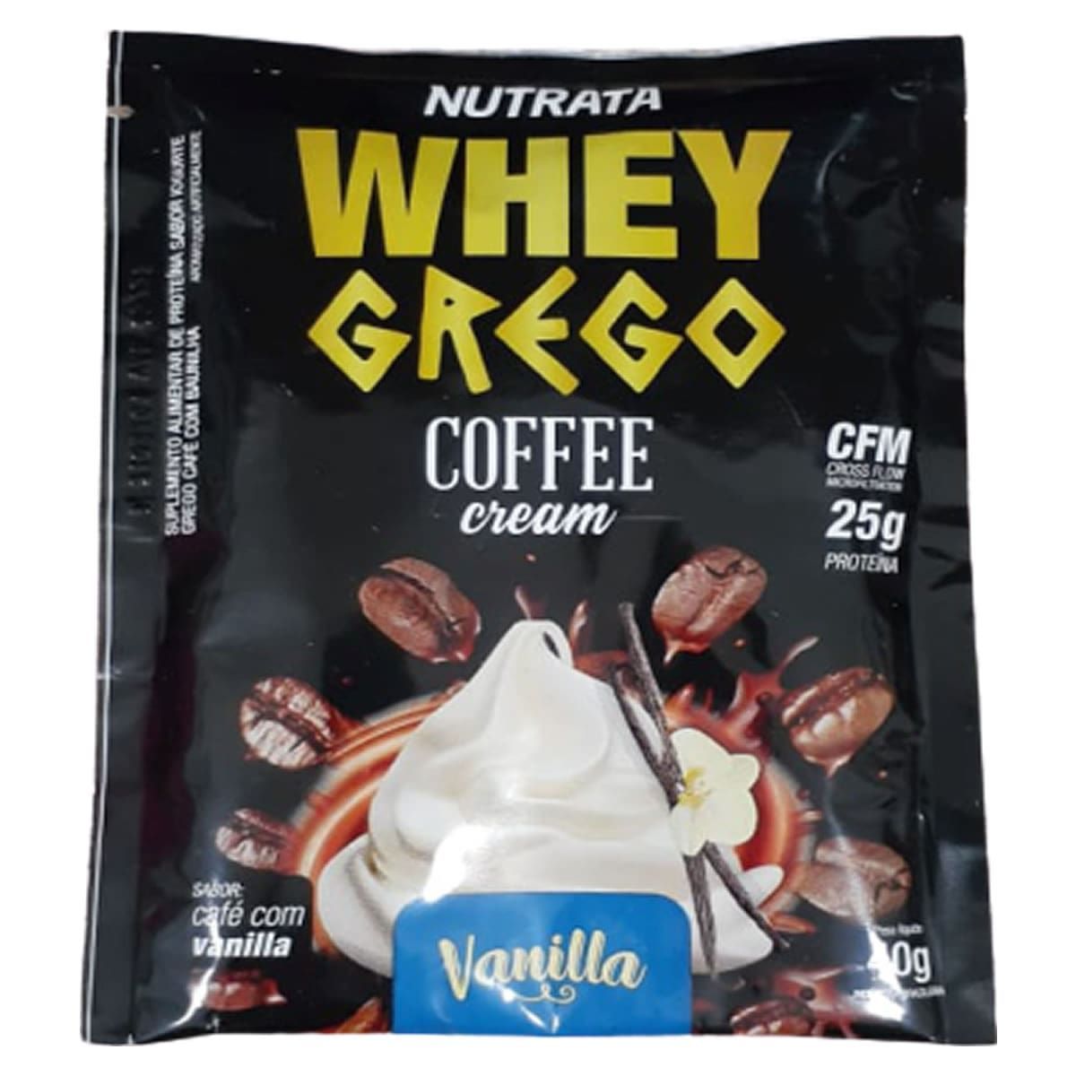 Whey Grego Coffee Cream - 1 Sach� 40g Caf� com Vanilla - Nutrata*** Data Venc. 30/05/2022