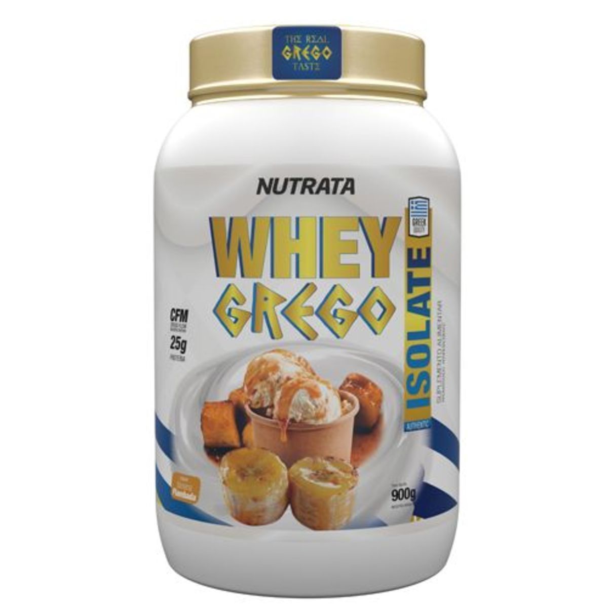 Whey Grego Isolate - 900g Banana Flambada - Nutrata