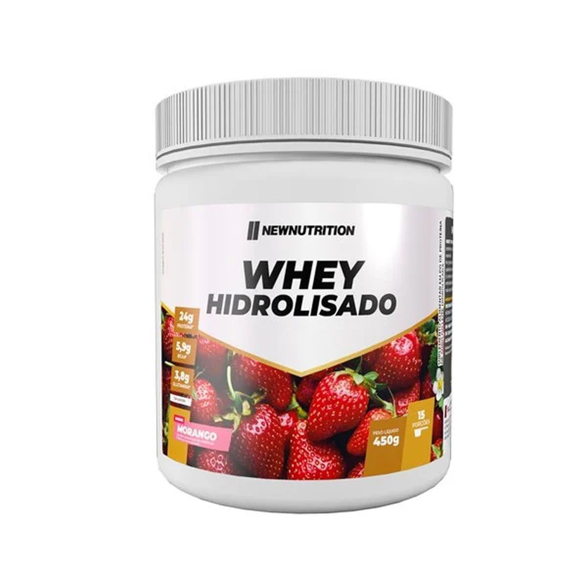 Whey Hidrolisado - 450g Morango - NewNutrition