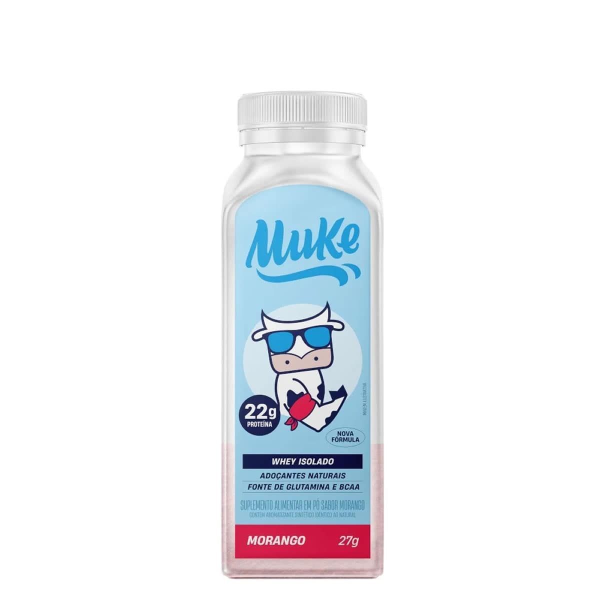 Whey Isolado Muke - 1 Garrafinha 27g Morango - Mais Mu