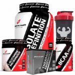 Whey Isolate 900g Morango + BCAA 100 C�psulas + L-Glutamine 150g + Thermo Abdomen Black 60 Tabs + Coqueteleira 600ml - Body Action