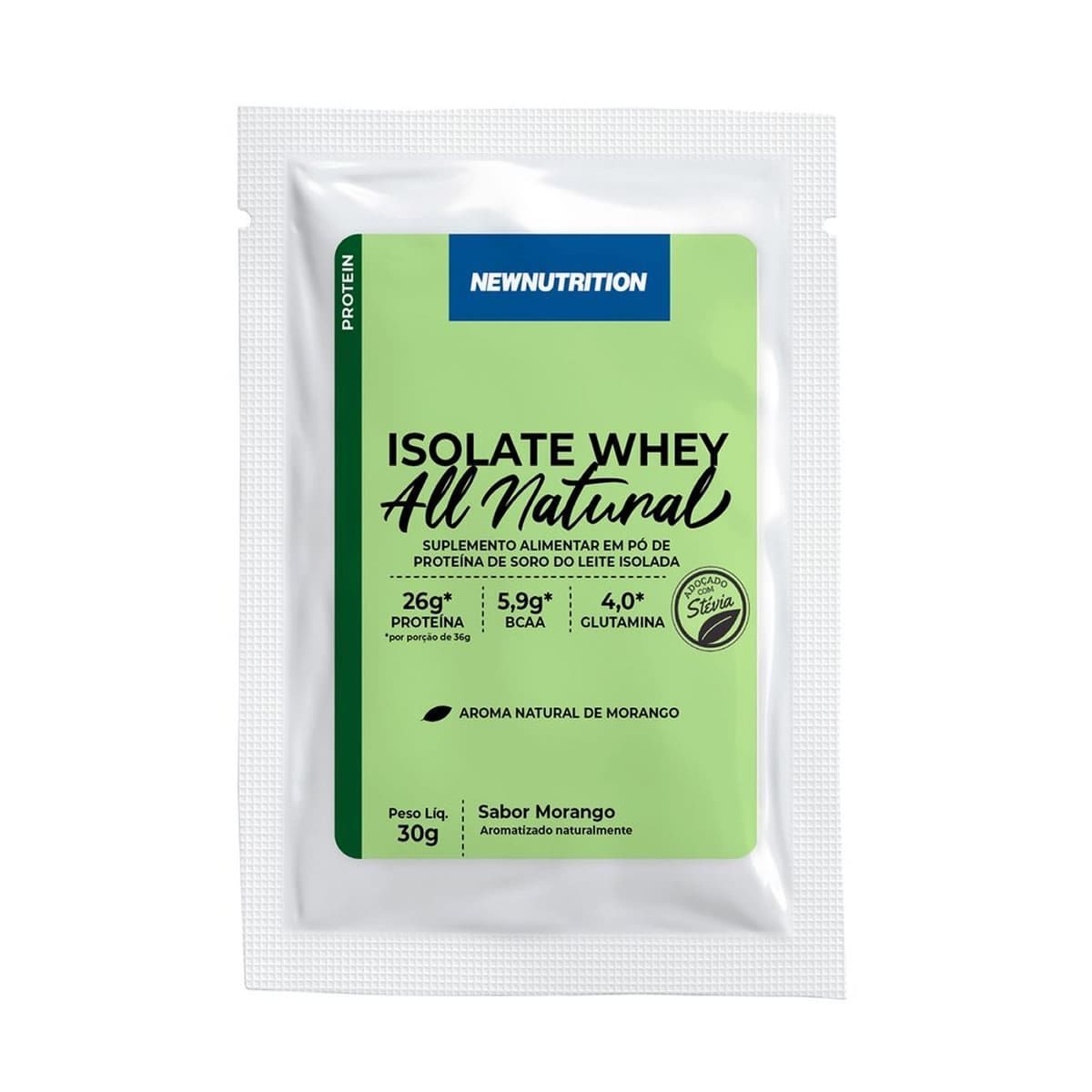 Whey Isolate All Natural - 1 Sach� 30g Morango - NewNutrition