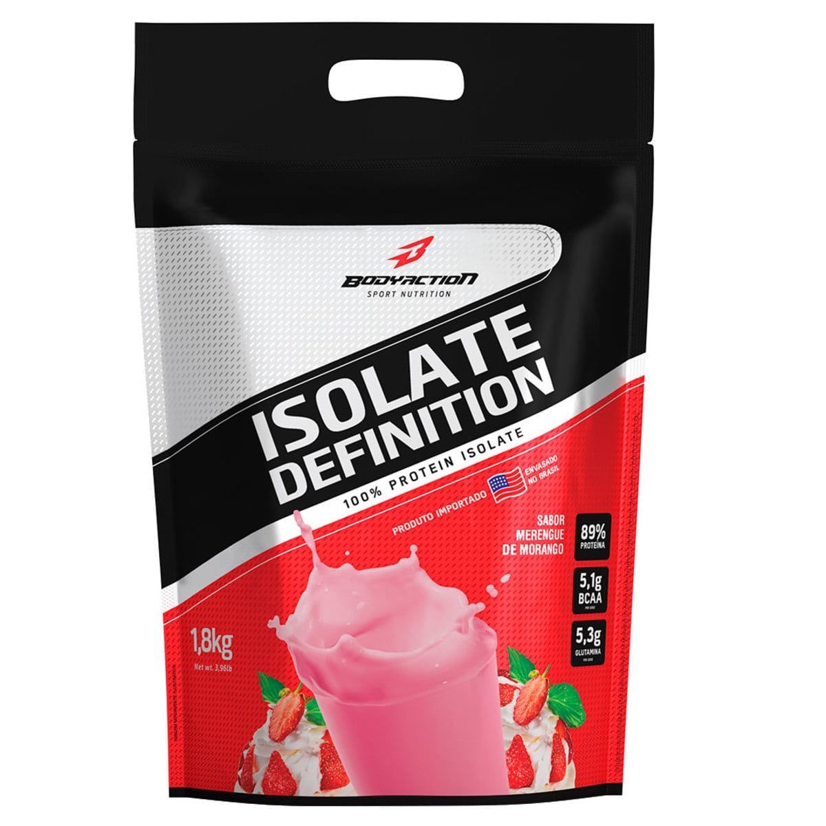 Whey Isolate Definition - 1800g Refil Merengue de Morango - BodyAction