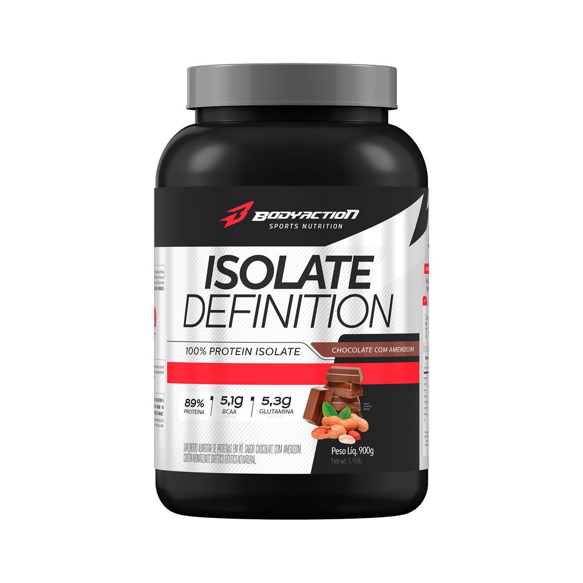 Whey Isolate Definition - 900g Chocolate com Amendoim - BodyAction