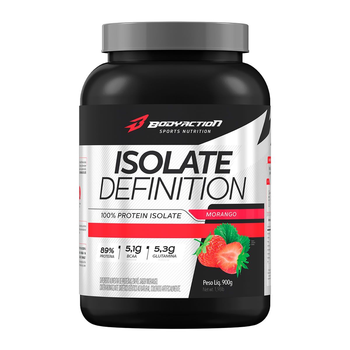 Whey Isolate Definition - 900g Morango - BodyAction*** Data Venc. 30/06/2025