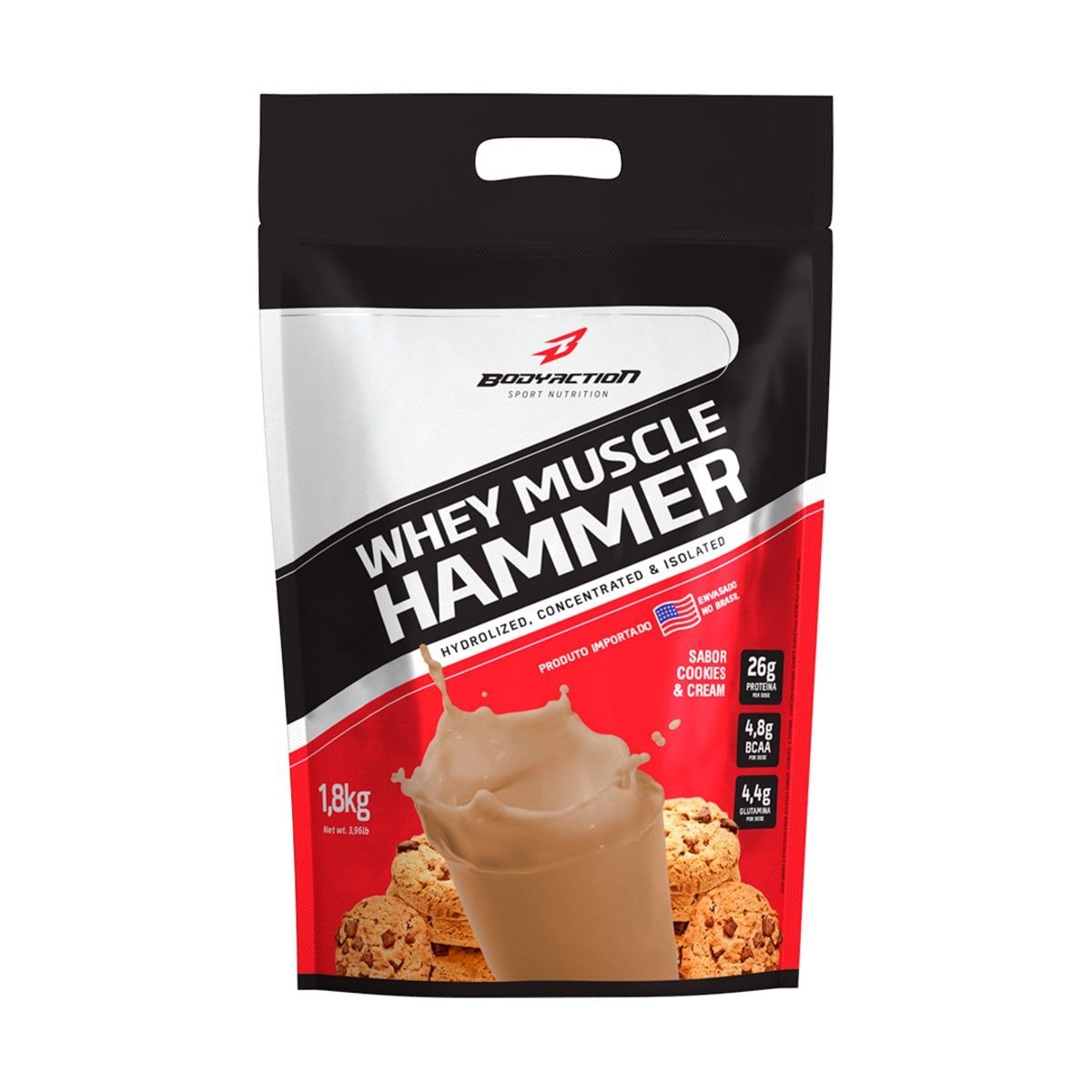 Whey Muscle Hammer - 1800g Cookies e Cream - BodyAction*** Data Venc. 28/02/2026