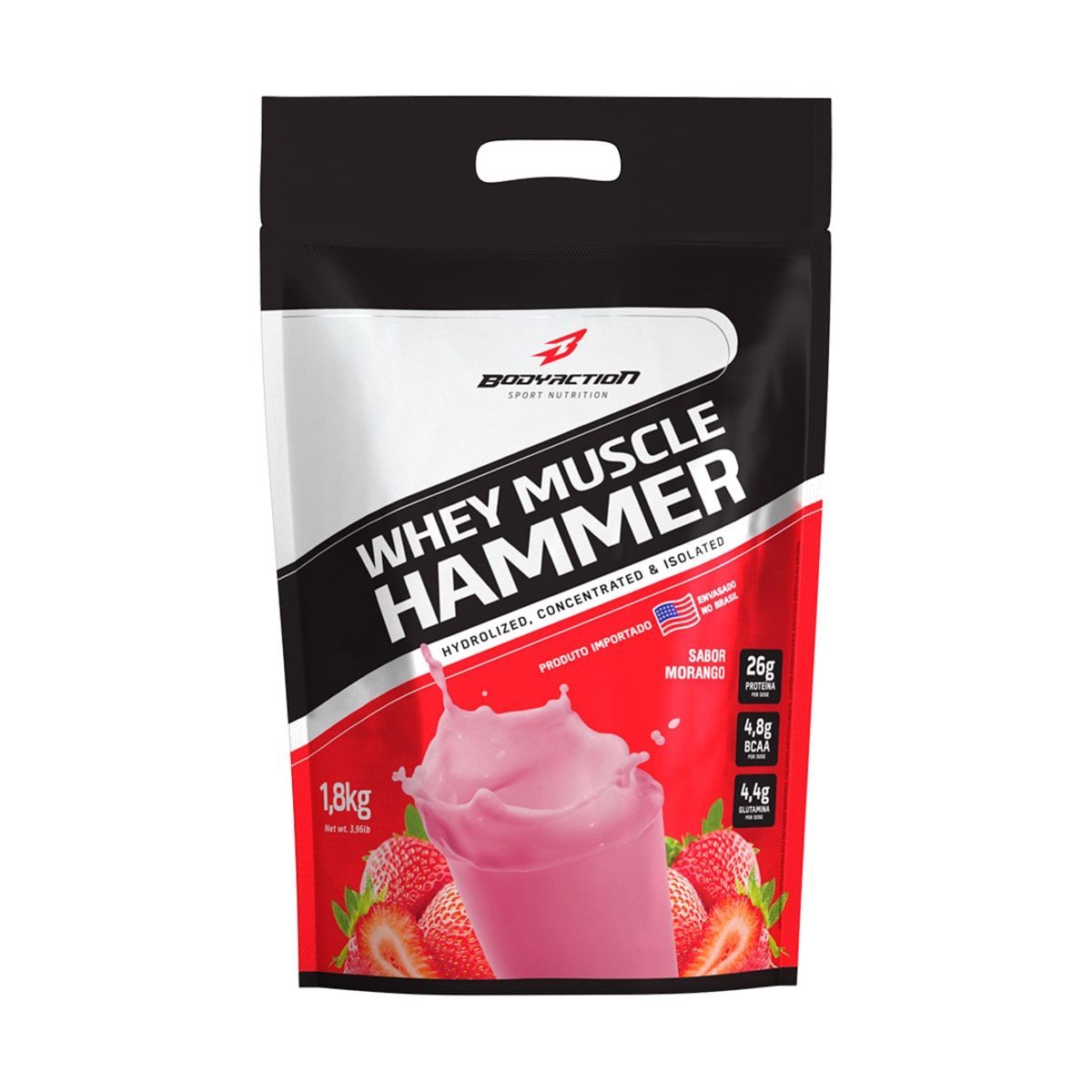 Whey Muscle Hammer - 1800g Morango - BodyAction