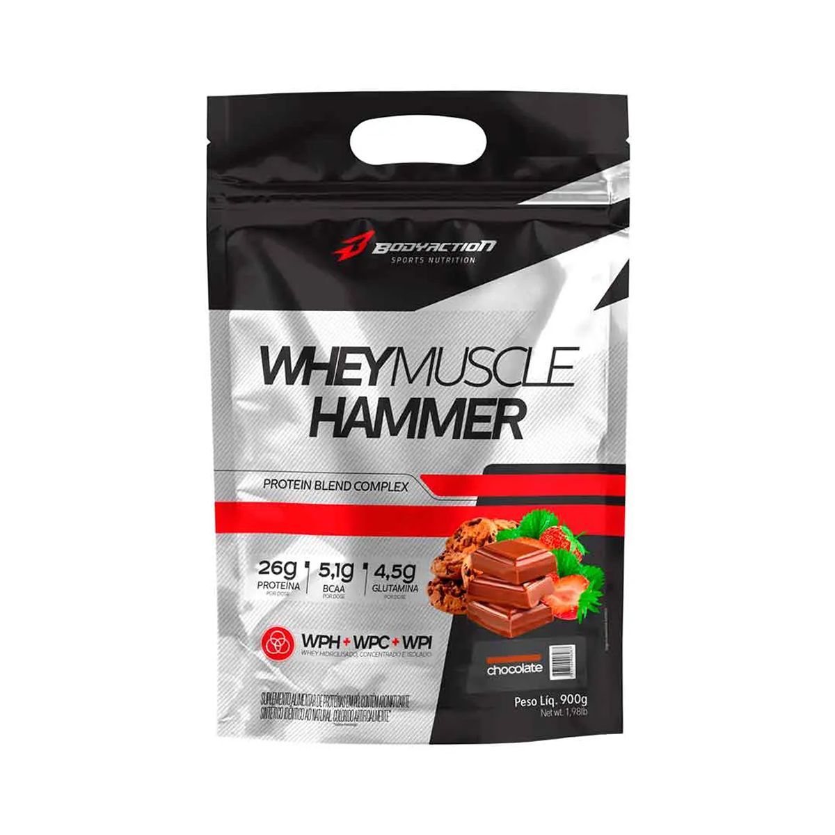 Whey Muscle Hammer - 900g Refil Chocolate - BodyAction