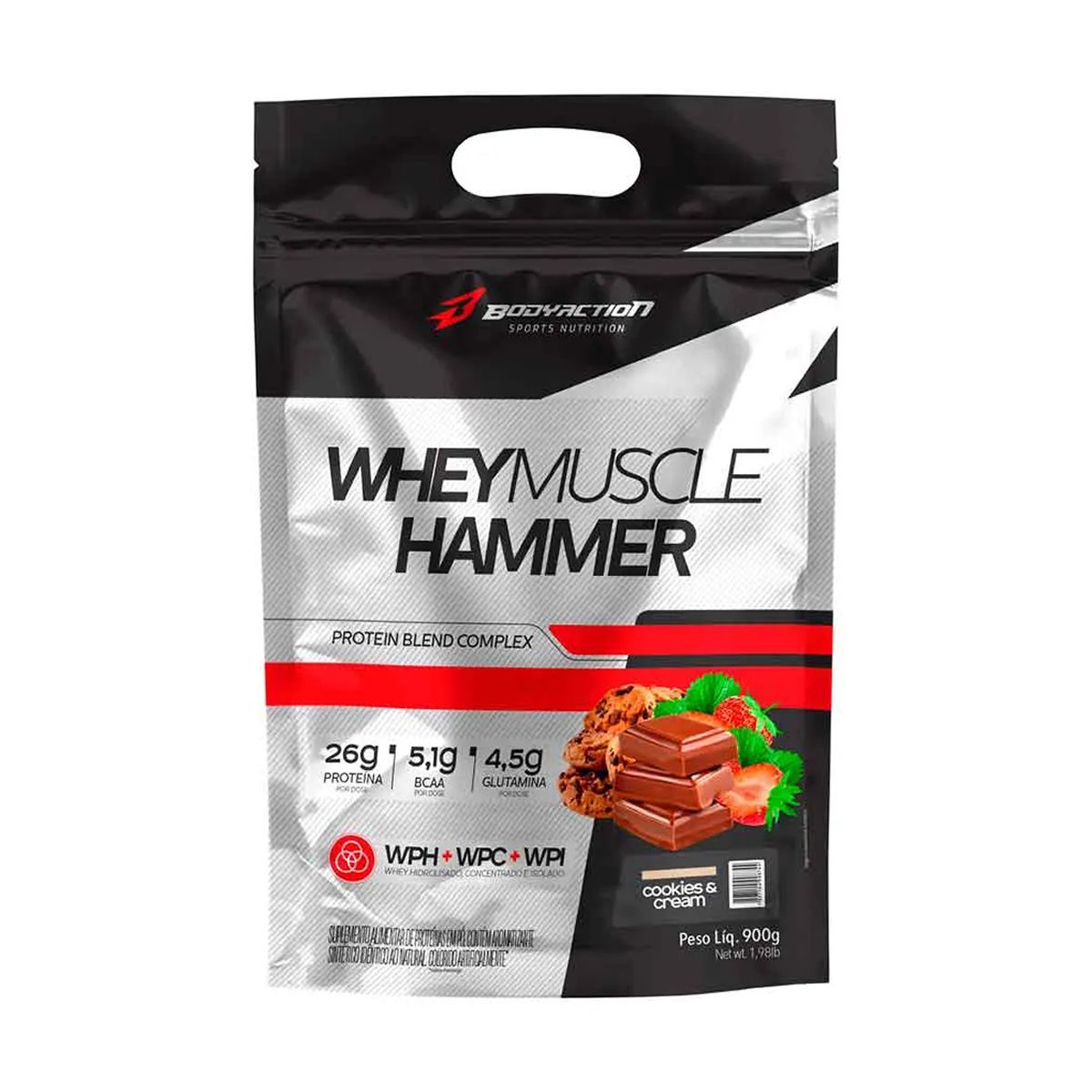Whey Muscle Hammer - 900g Refil Cookies e Cream - BodyAction