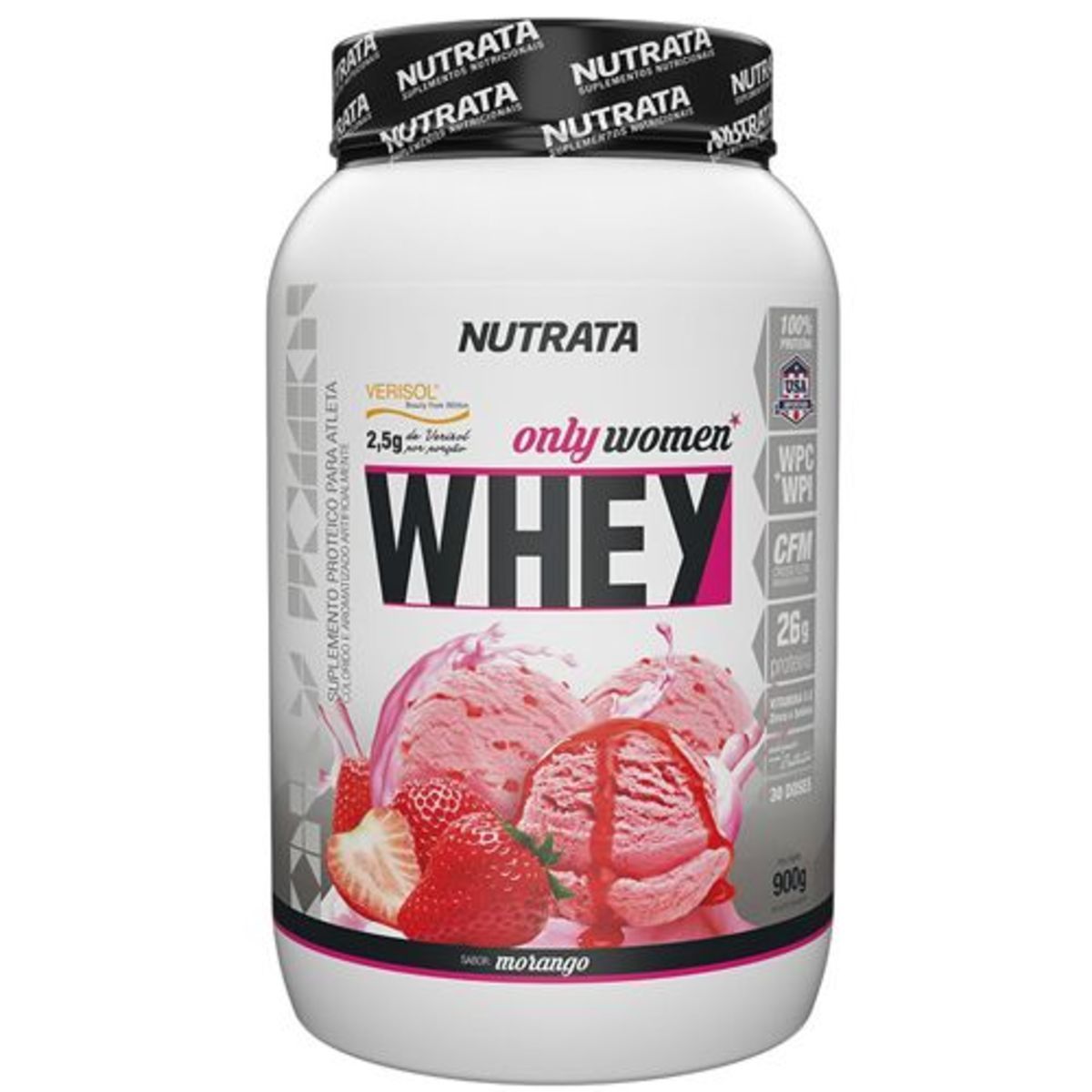 Whey Only Women - 900g Morango - Nutrata