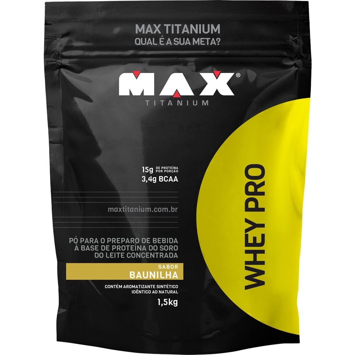 Whey Pro - 1500g Refil Baunilha - Max Titanium