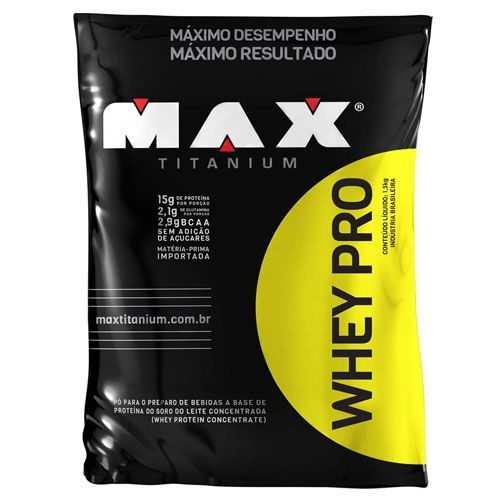 Whey Pro - 1500g Refil Morango - Max Titanium **NETSHOES