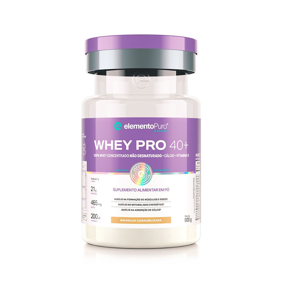 Whey Pro 40+ - 900g Baunilha Caramelizada - ElementoPuro