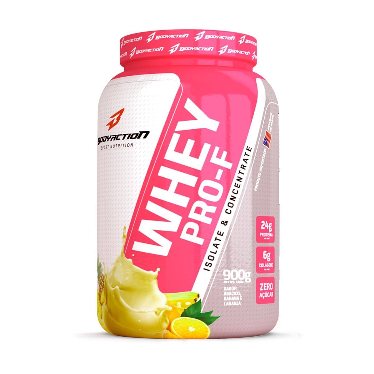 Whey PRO-F - 900g Abacaxi, Banana e Laranja - BodyAction*** Data Venc. 30/03/2021