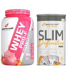 Whey PRO-F - 900g Morango + Slim Definition 30 Sach�s - BodyAction