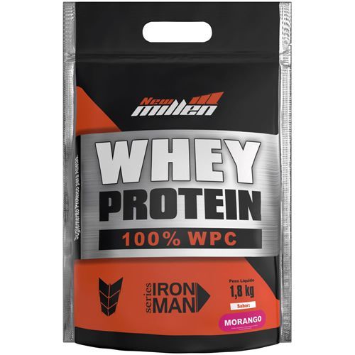 Whey Protein 100% - 1800g Refil Morango - New Millen