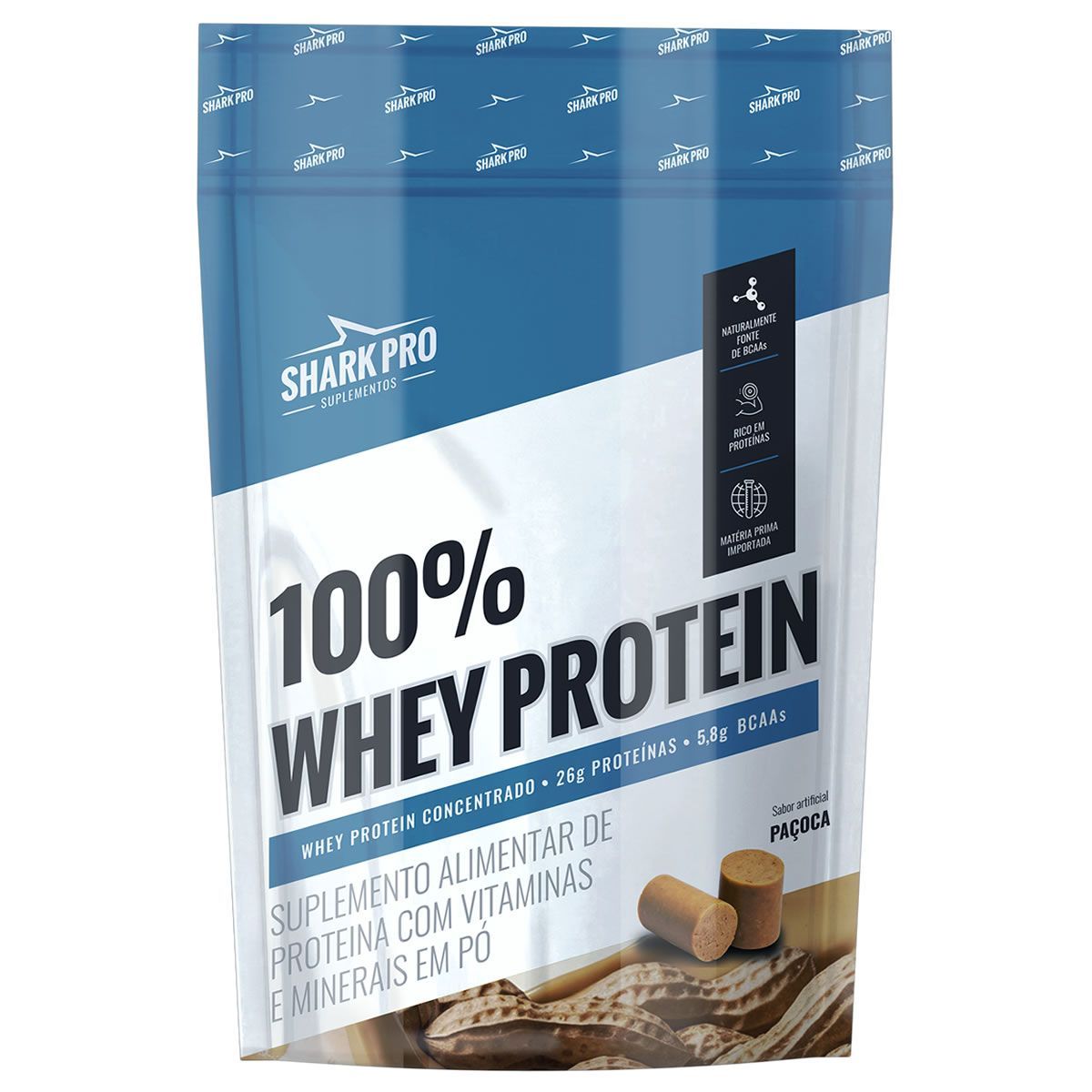 100% Whey Protein - 900g Refil Pa�oca - Shark Pro