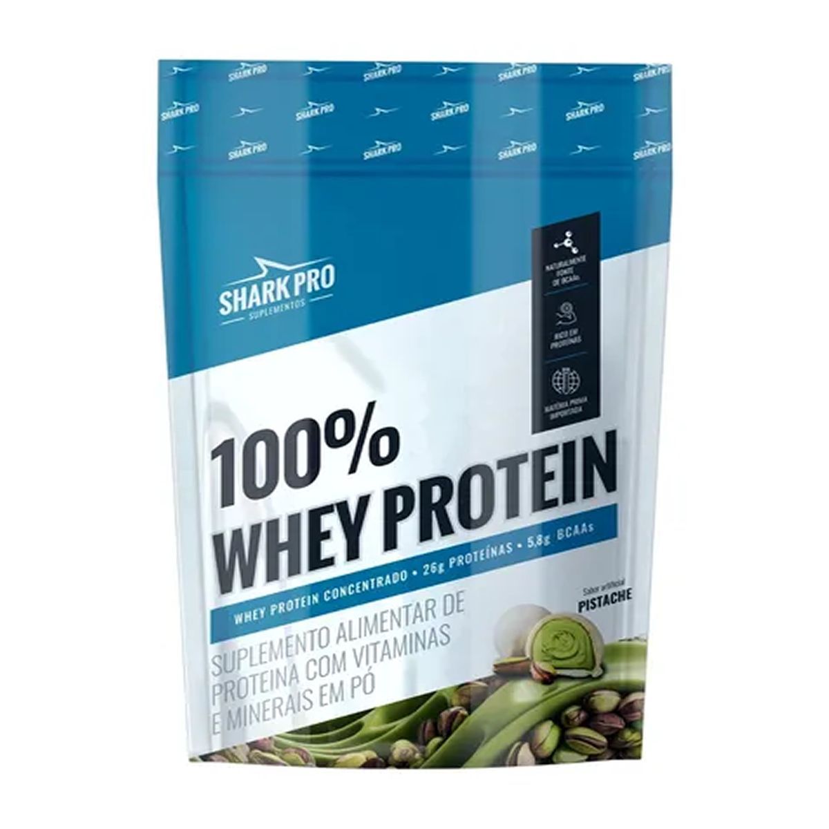 100% Whey Protein - 900g Refil Pistache - Shark Pro
