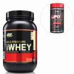 Kit Whey Protein 100% Gold Standard - 909g Baunilha + Lipo 6 Black Powder Brazil - Nutrex