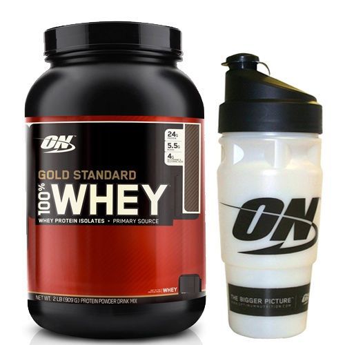 Whey Protein 100% Gold Standard - Doce de Leite 909g + Coqueteleira - Optimum Nutrition