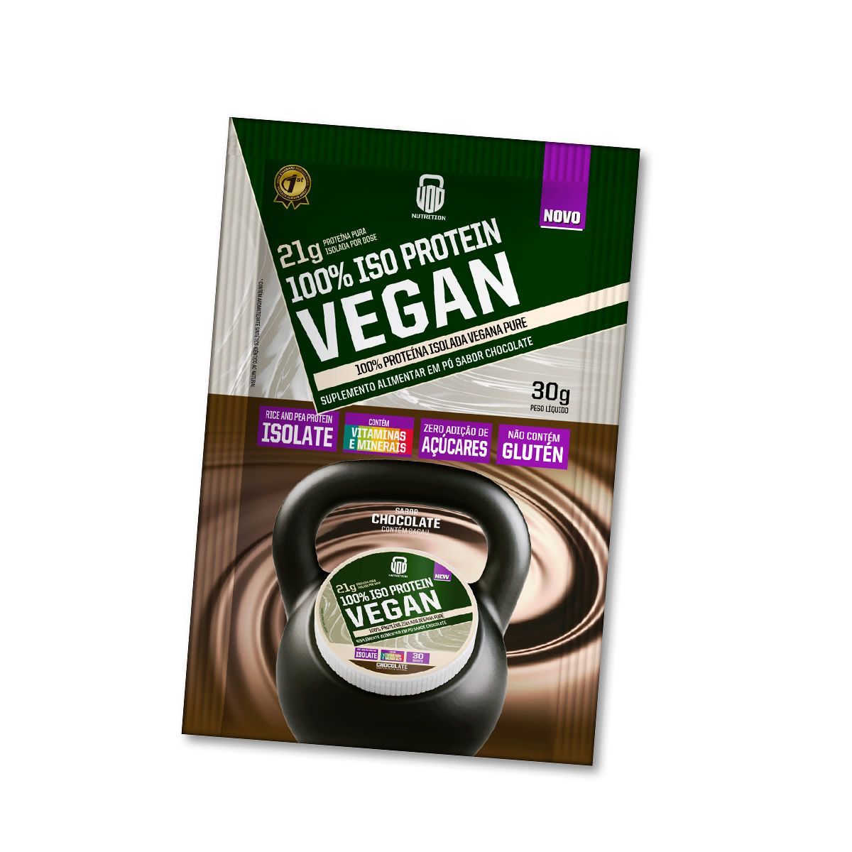 Whey Protein 100% Iso Vegan - 1 Sach� de 30g Chocolate - Wod Nutrition*** Data Venc. 28/12/2025