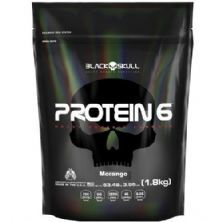 Whey Protein 6 - 1800g Refil Morango - Black Skull