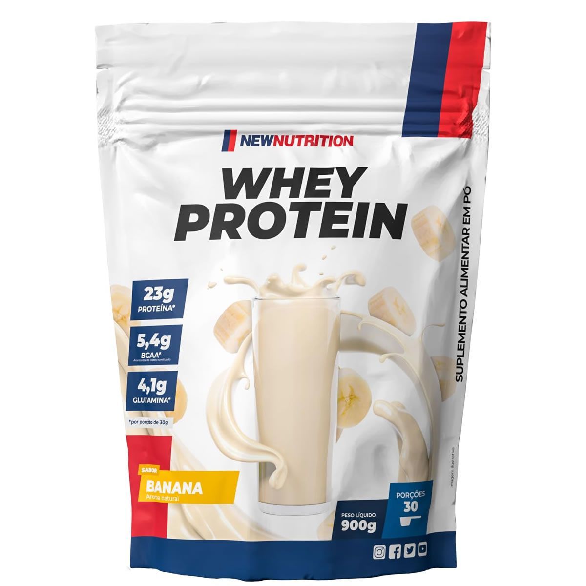 Whey Protein -  900g Refil Banana - Newnutrition